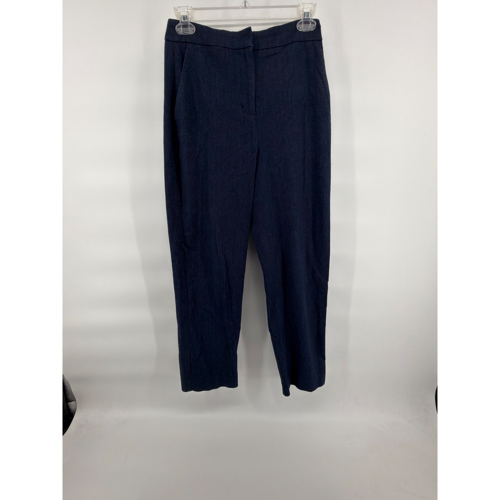Express Editor Pants Womens 2R Navy Blue Super High Rise Straight Ankle Trousers